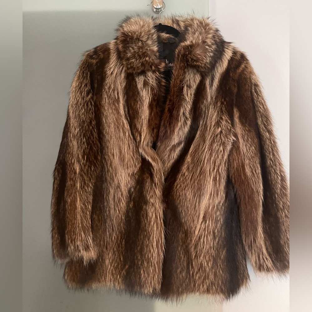 Chic Vintage Brown Racoon Teddy Jacket Herman Furs